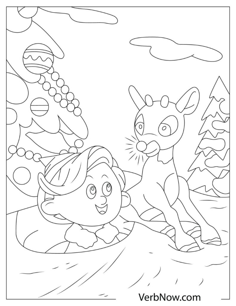 Free REINDEER Coloring Pages for Download (Printable PDF)