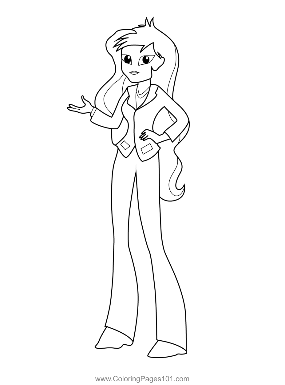 Principal Celestia Human My Little Pony Equestria Girls Coloring Page for  Kids - Free My Little Pony: Equestria Girls Printable Coloring Pages Online  for Kids - ColoringPages101.com | Coloring Pages for Kids