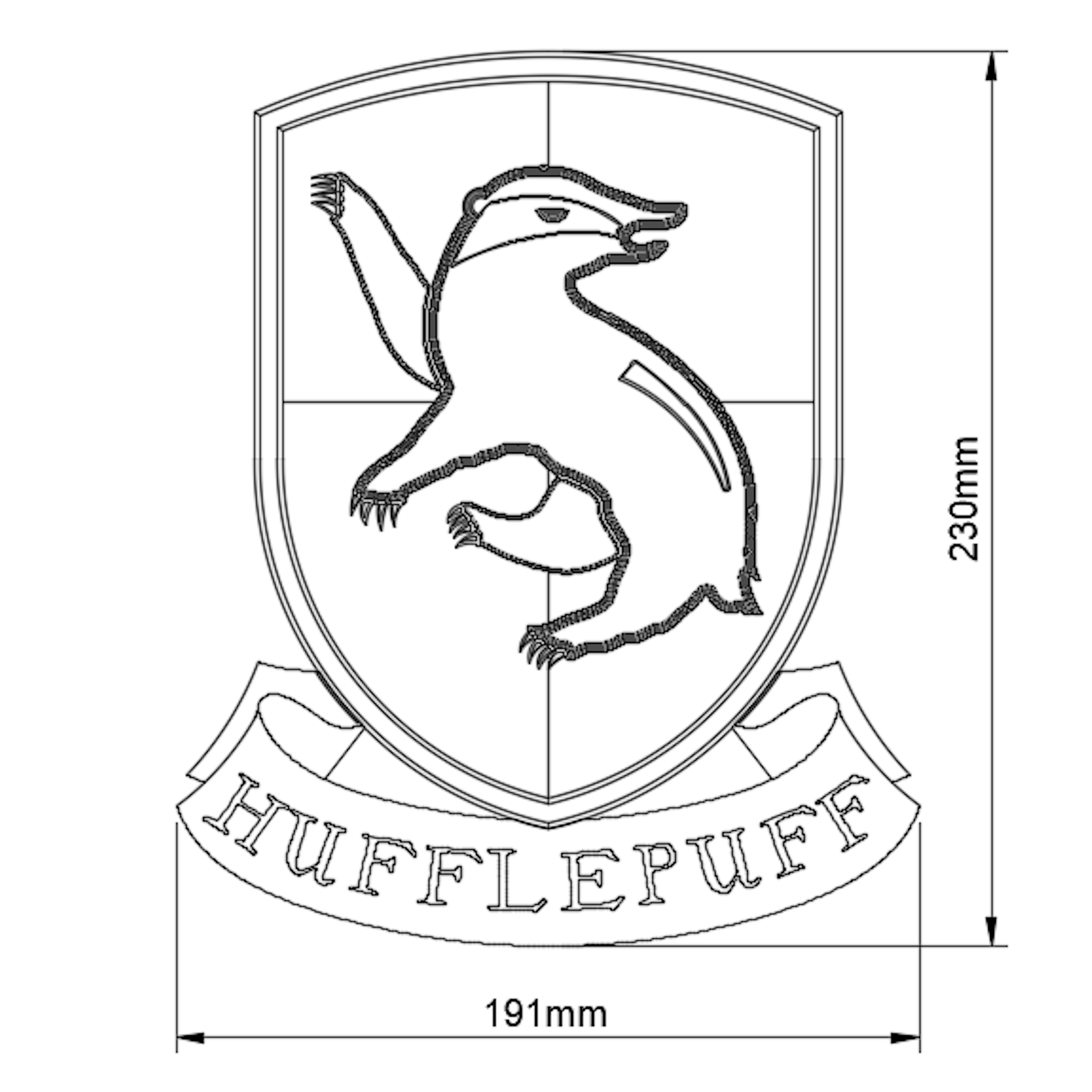 3MF file Hufflepuff Crest MMU ( Harry Potter )・3D print design to  download・Cults