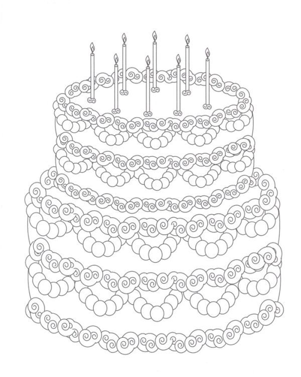 Free Sweet Wedding Cake Coloring Pages Printable PDF - Coloringfolder.com |  Birthday coloring pages, Wedding coloring pages, Happy birthday coloring  pages