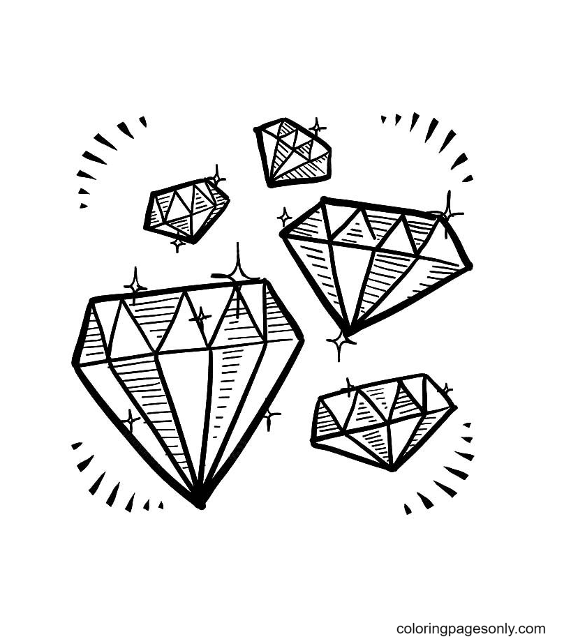 Diamond Gem Coloring Pages - Crystal Coloring Pages - Coloring Pages For  Kids And Adults