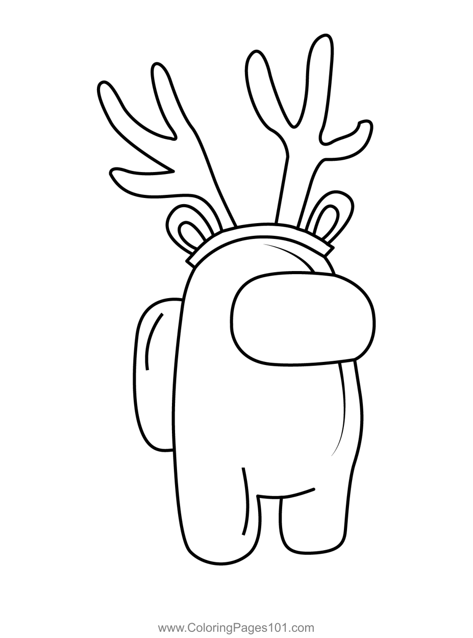 Antler Among Us Coloring Page for Kids - Free Among Us Printable Coloring  Pages Online for Kids - ColoringPages101.com | Coloring Pages for Kids