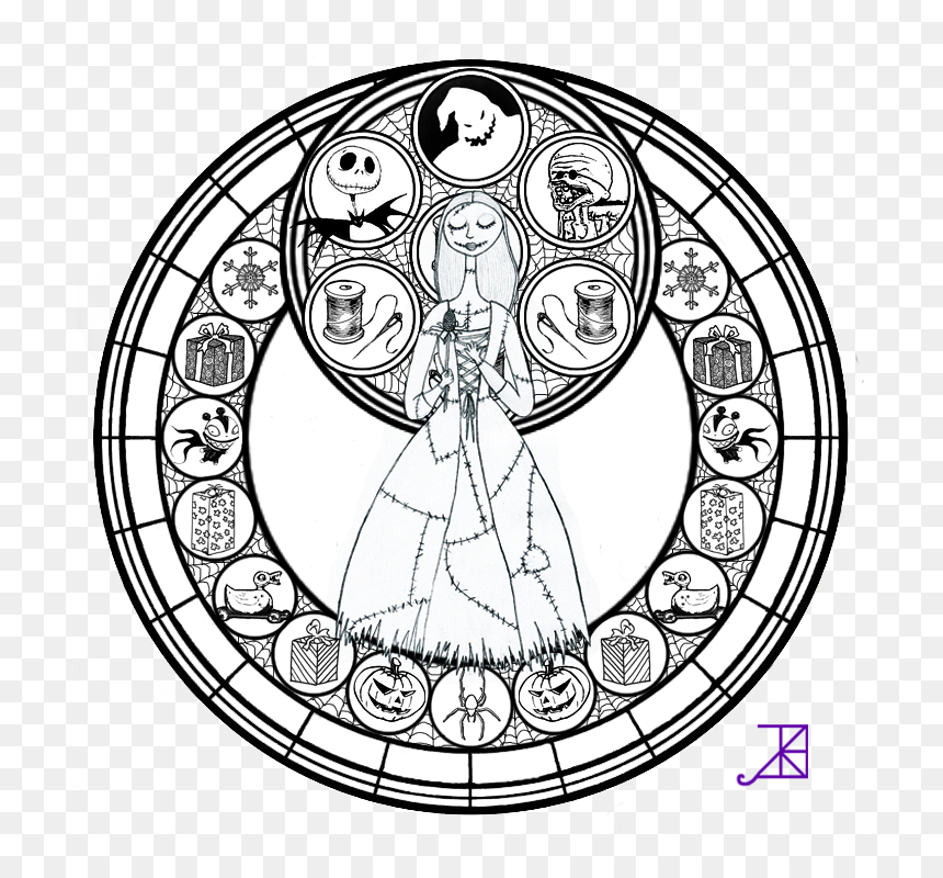Jack Frost Stained Glass Coloring Page By Akili-amethyst - Disney Stained  Glass Coloring Pages, HD Png Download - vhv