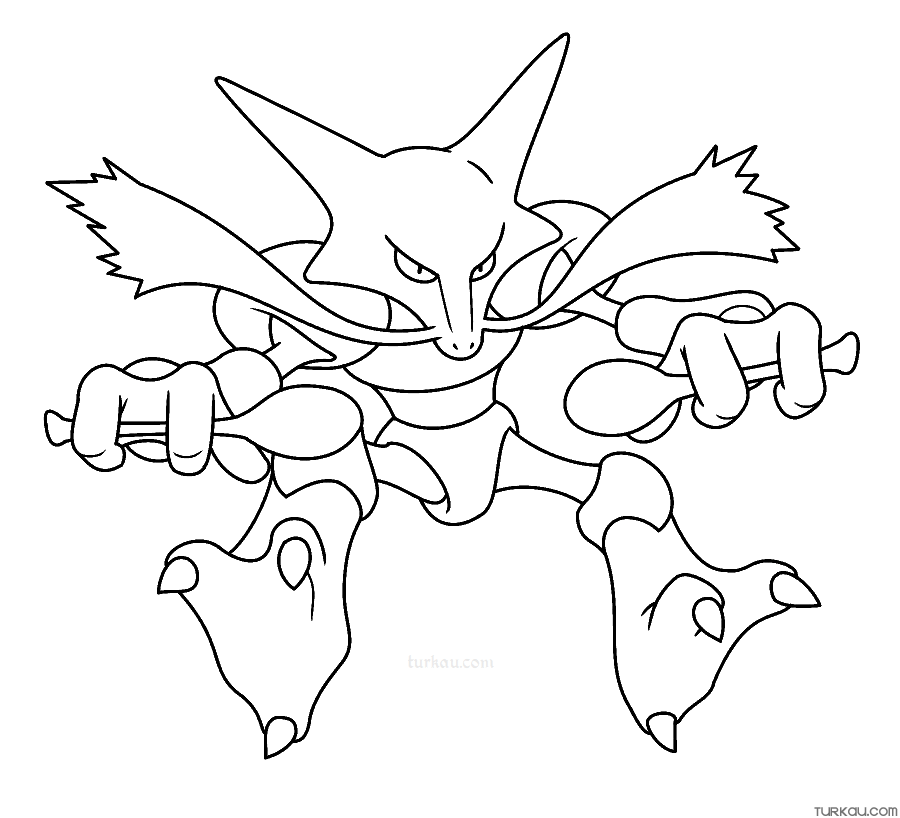 Pokemon Alakazam Coloring Page » Turkau