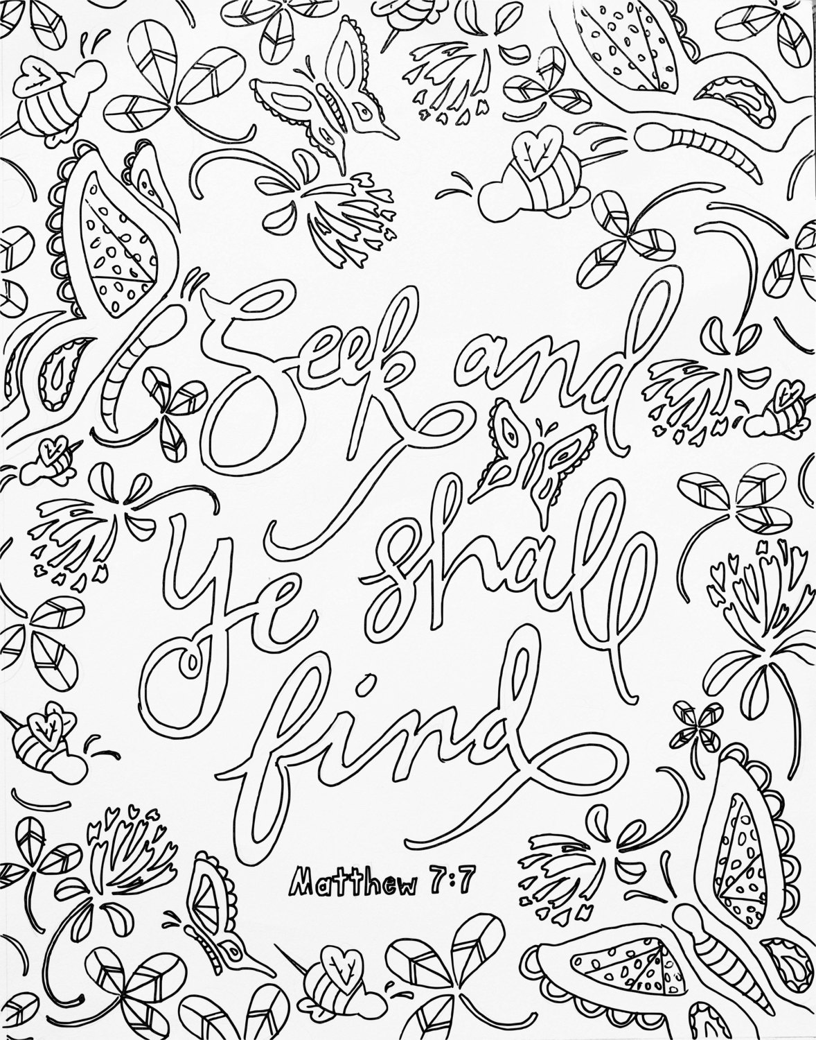 Scripture Coloring Page Adult Coloring Meditation - Etsy