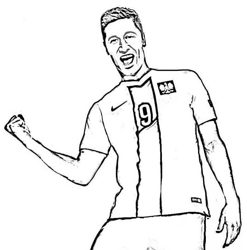 Robert Lewandowski coloring book to print and online