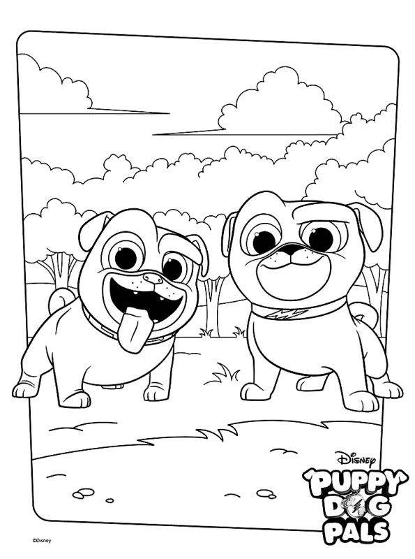 Kids-n-fun.com | Coloring page Puppy Dog Pals bingo and rolly