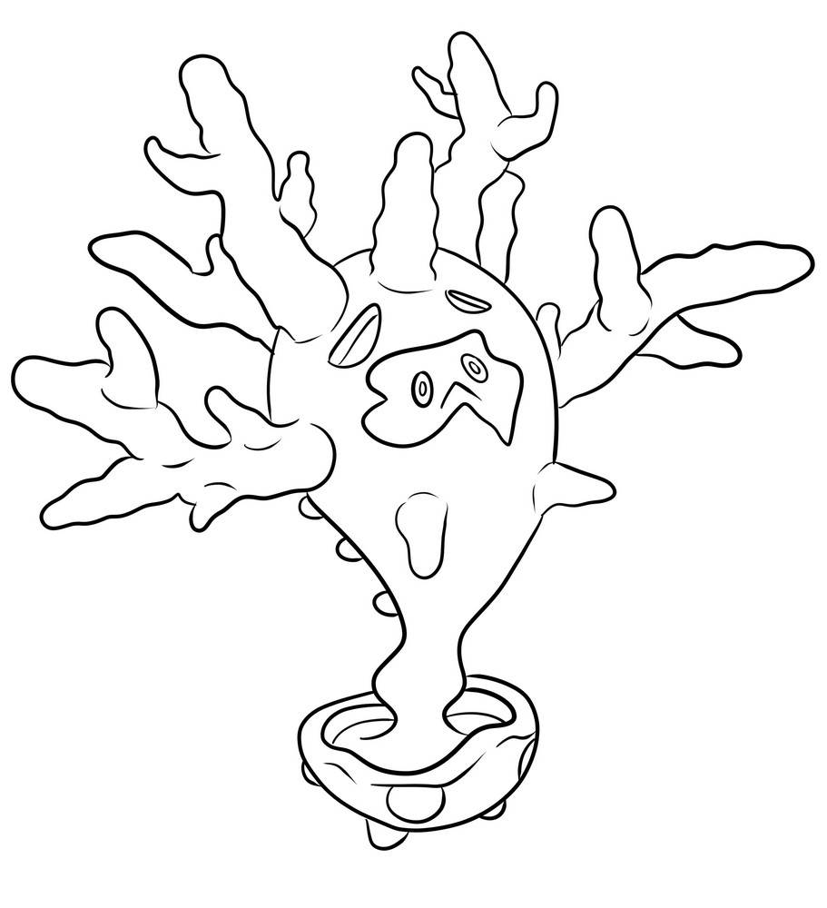 Cursola from generation VIII Pokémon coloring page