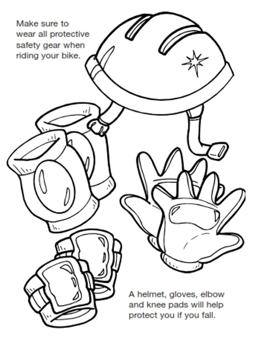 Bicycle Safety to Color Coloring Page - Free Printable Coloring Pages for  Kids