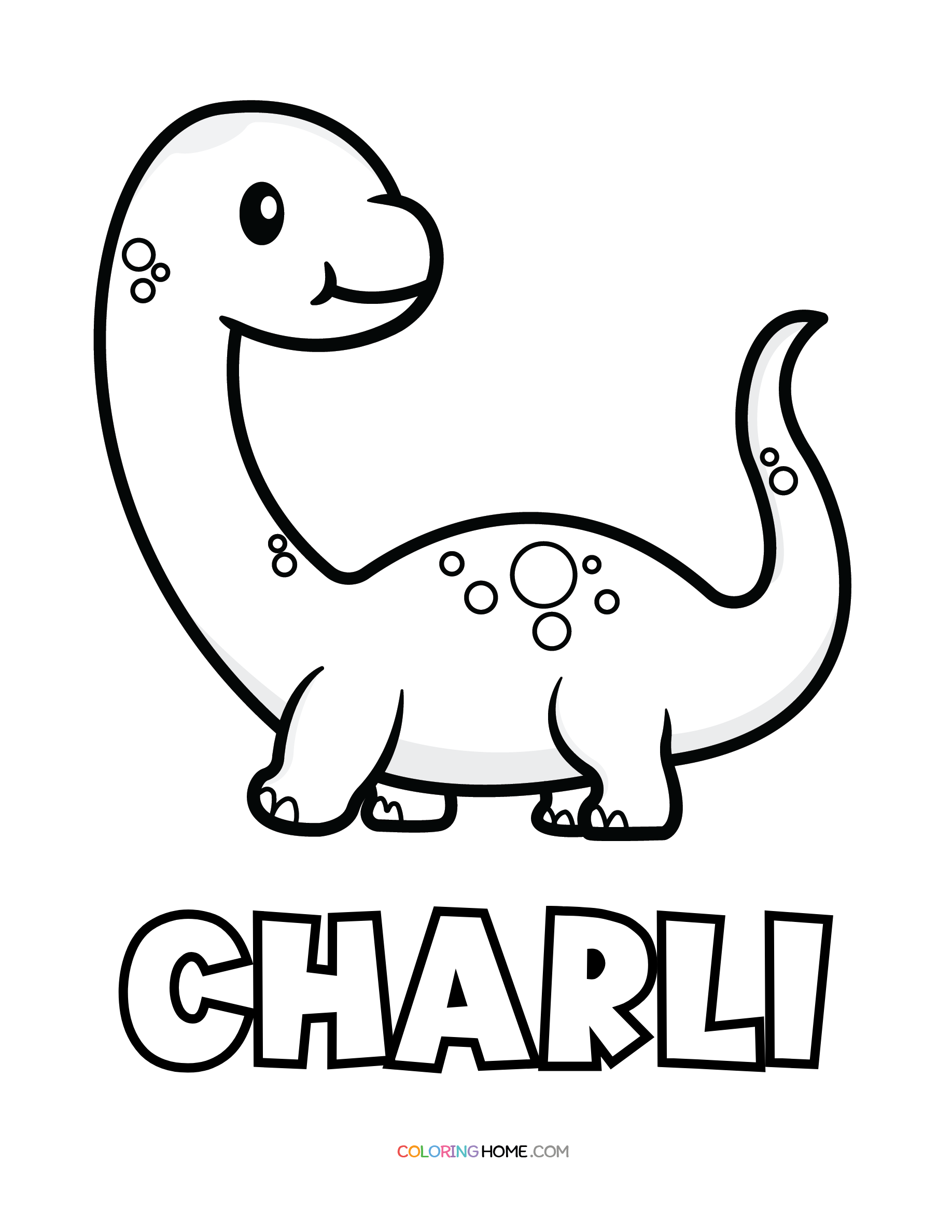 Charli dinosaur coloring page