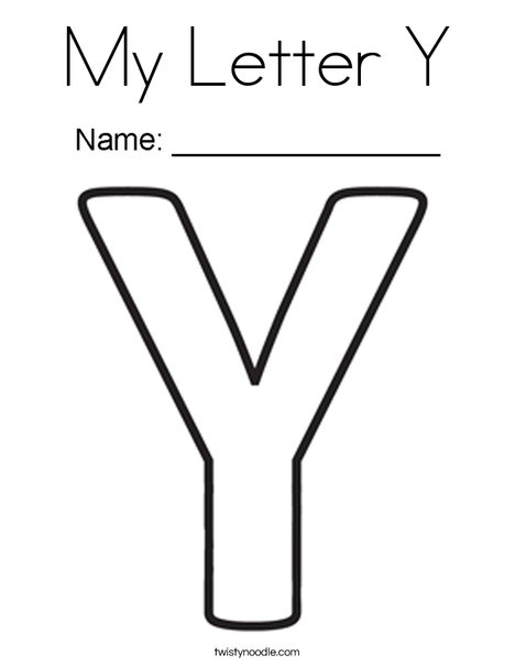 My Letter Y Coloring Page - Twisty Noodle