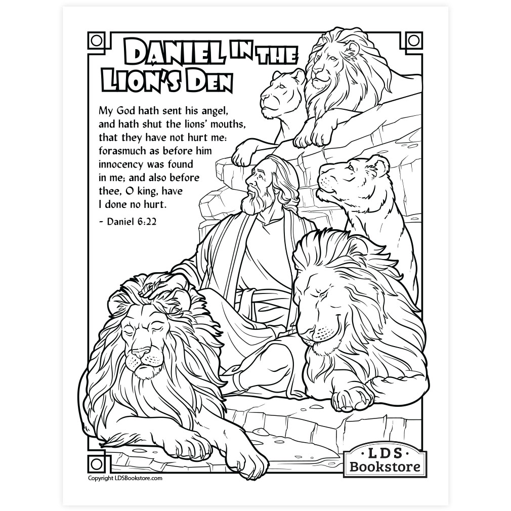 Daniel in the Lion's Den Coloring Page - Printable