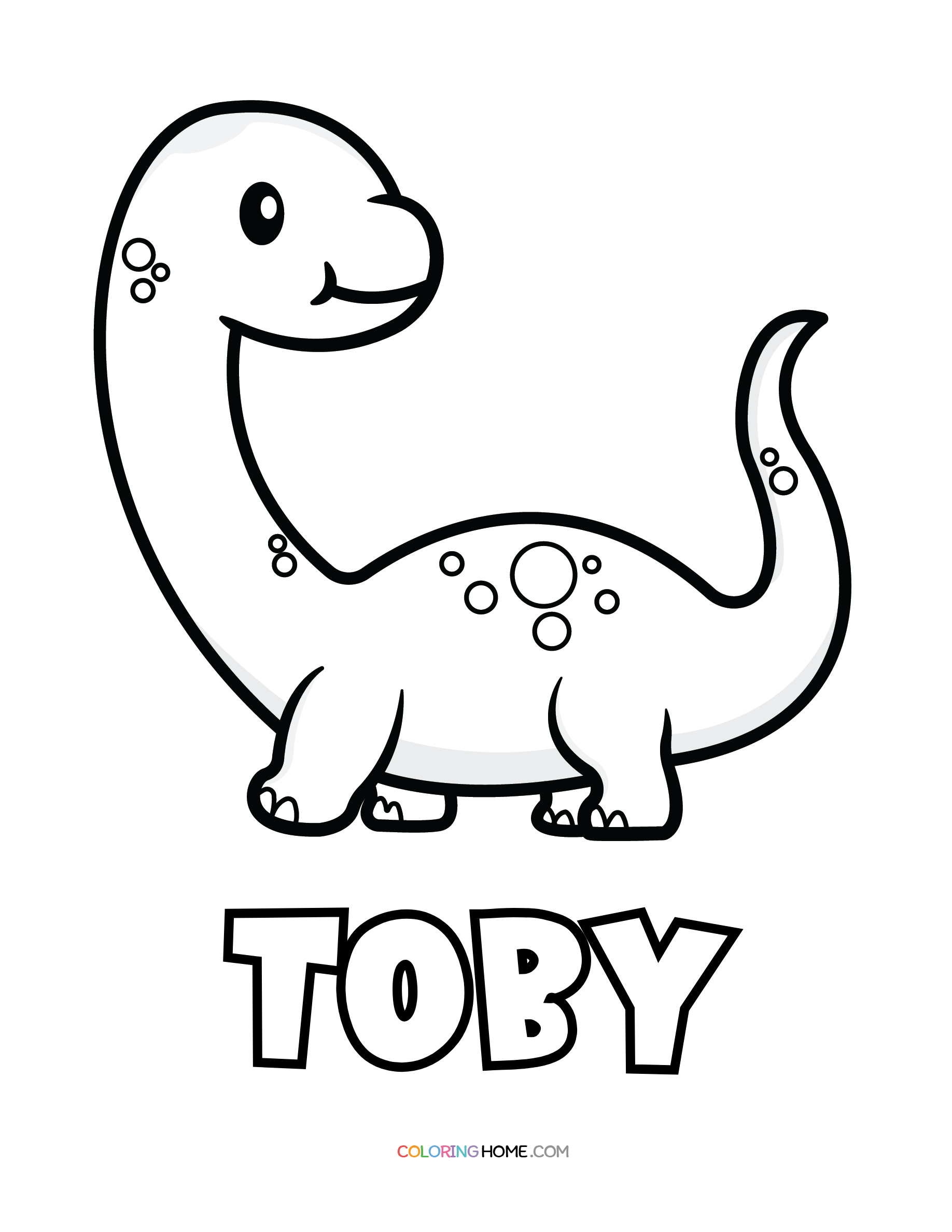 Toby dinosaur coloring page