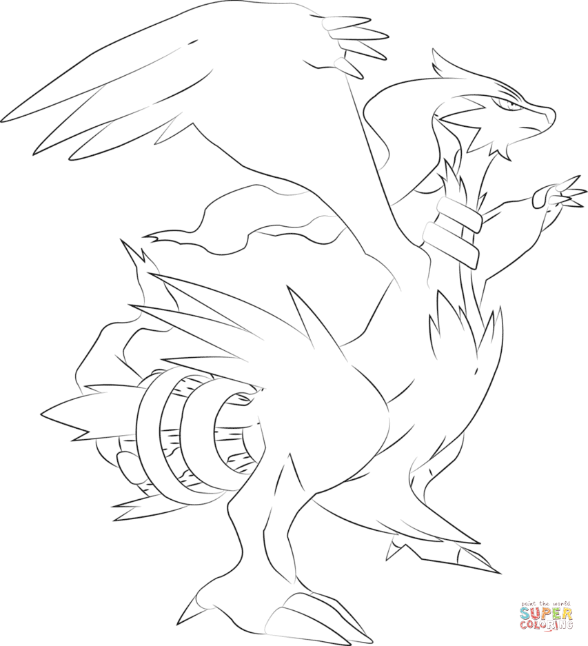 Reshiram Pokemon coloring page | Free Printable Coloring Pages