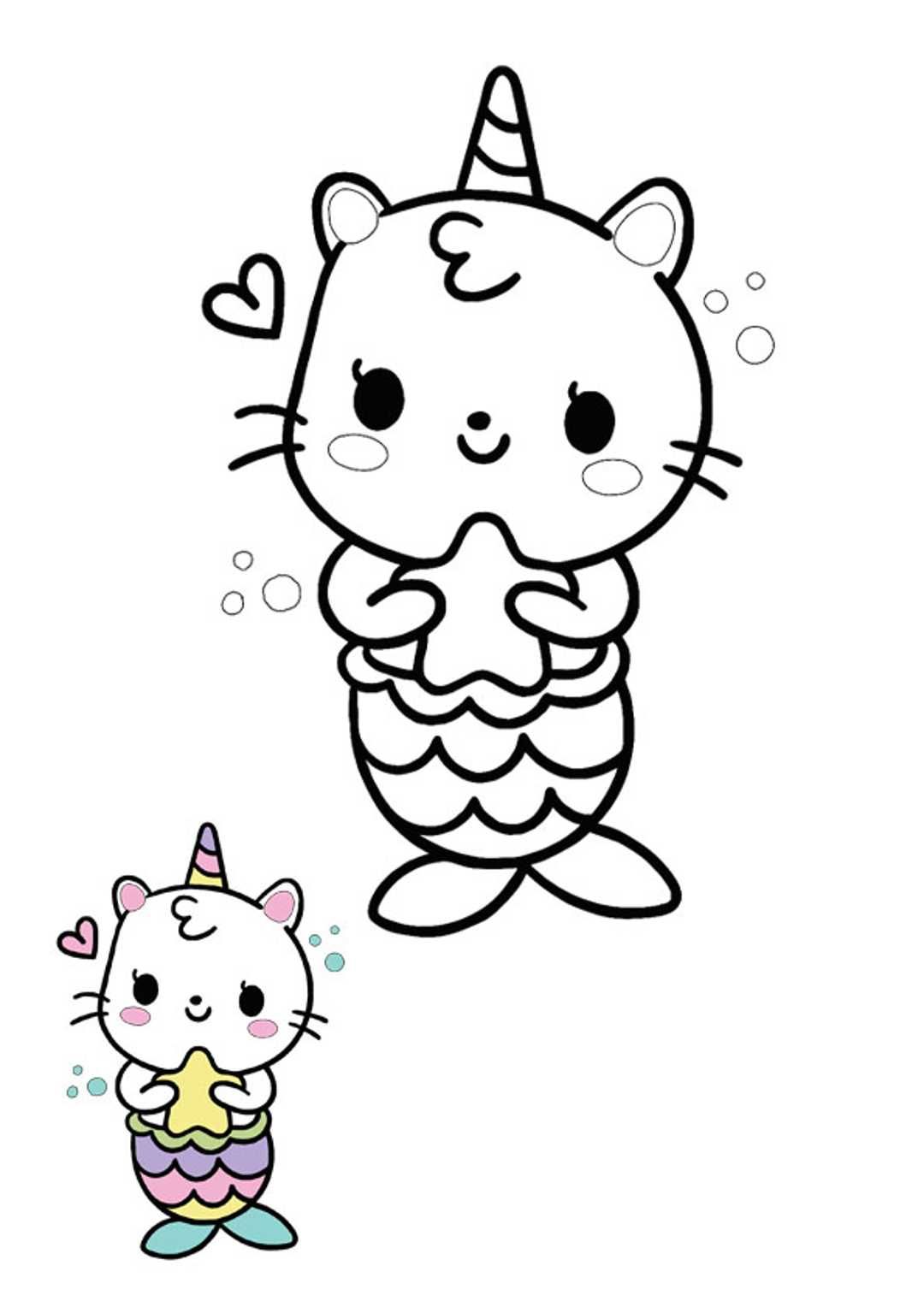 Unicorn Mermaid Coloring Pages | Cat coloring book, Mermaid coloring pages,  Hello kitty colouring pages