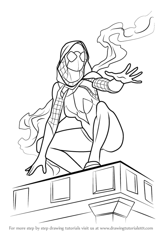 Learn How to Draw Spider-Gwen (Marvel Comics) Step by Step : Drawing  Tutorials | Spider coloring page, Avengers coloring pages, Spider gwen art