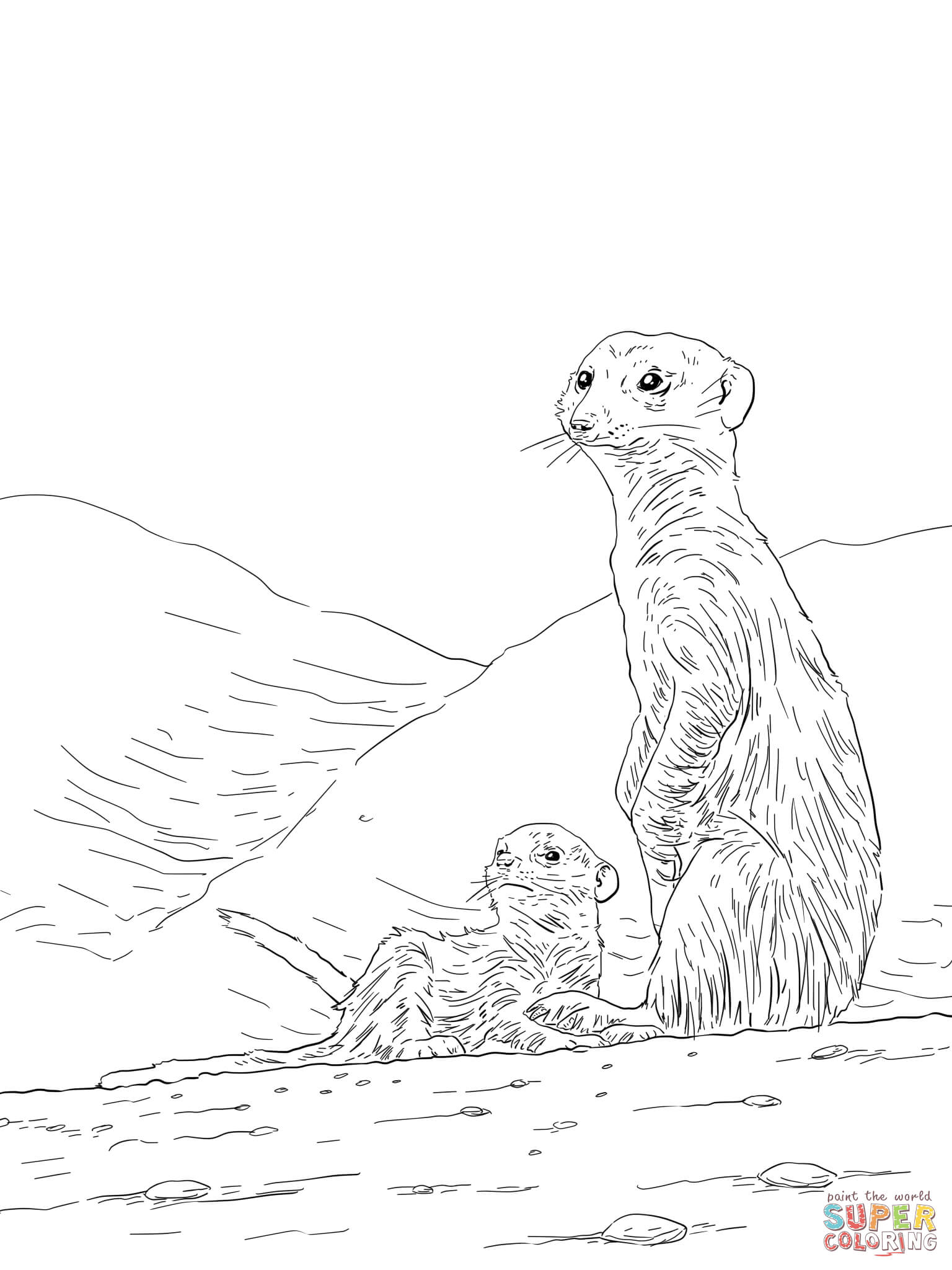 Meerkats coloring pages | Free Coloring Pages