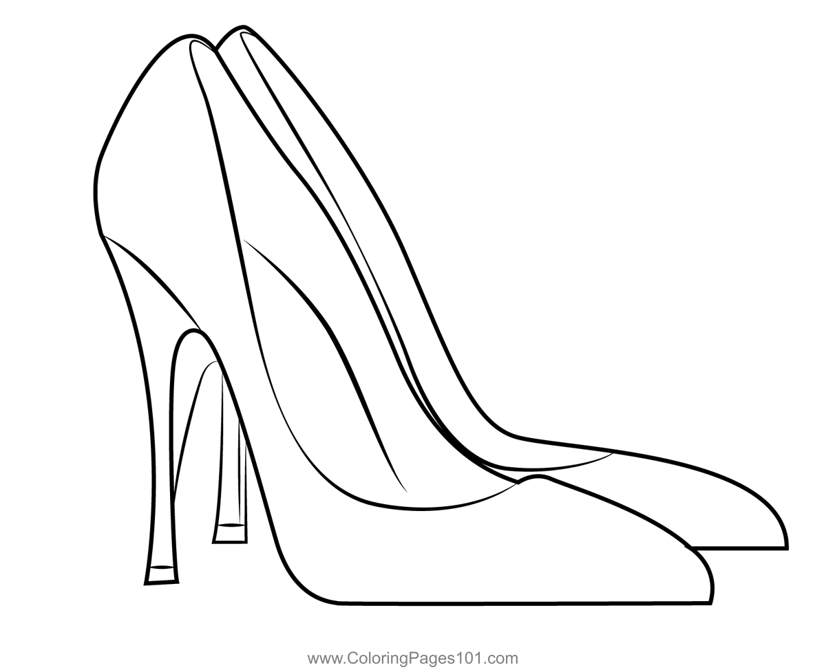 High Heeled Shoes Coloring Page for Kids - Free High Heels Printable Coloring  Pages Online for Kids - ColoringPages101.com | Coloring Pages for Kids