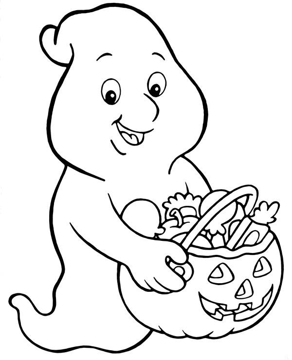 Friendly ghost coloring sheet ...