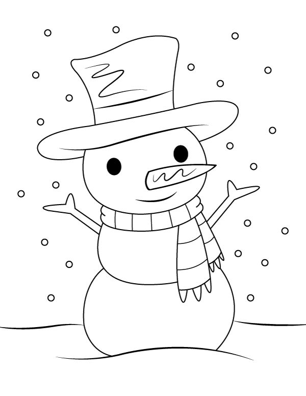 Snowman Hat Template Coloring Pages - Coloring Nation