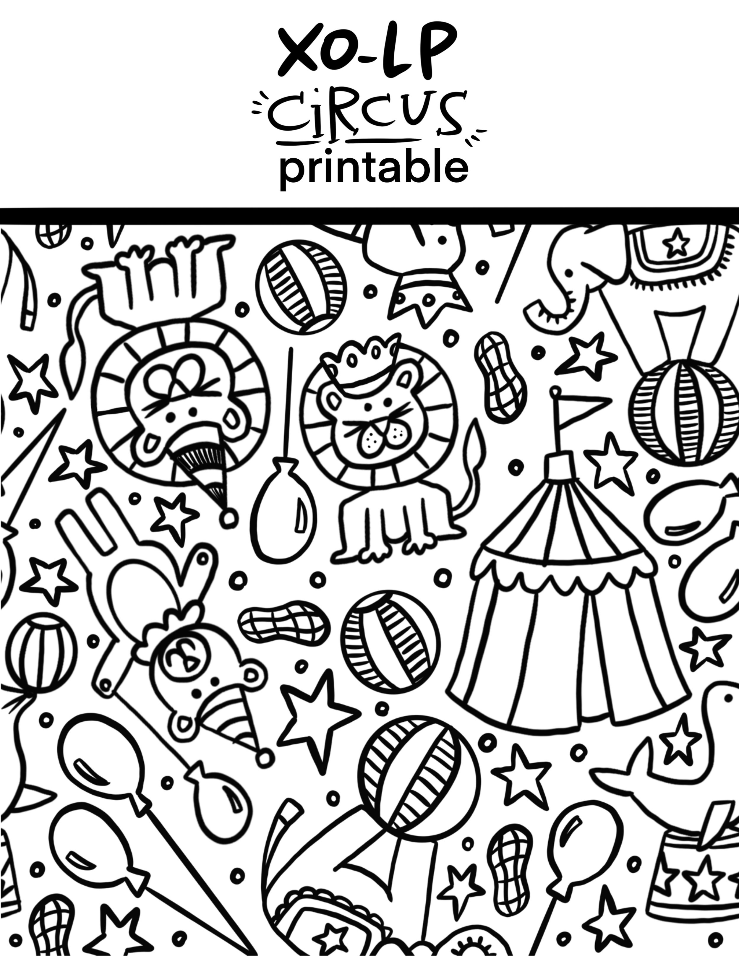 Printable Circus Coloring Book Pages — XO-LP