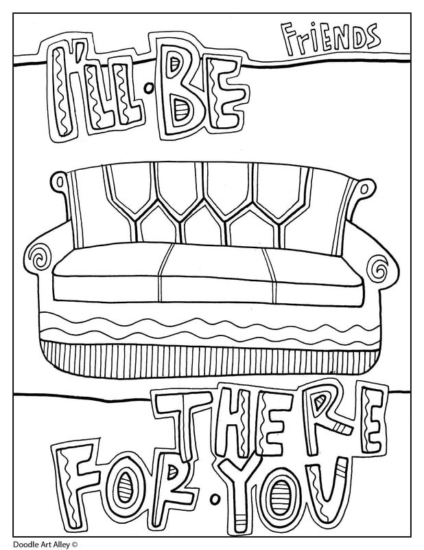 Friends Quotes - Doodle Art Alley | Quote coloring pages, Friends tv show, Coloring  book pages