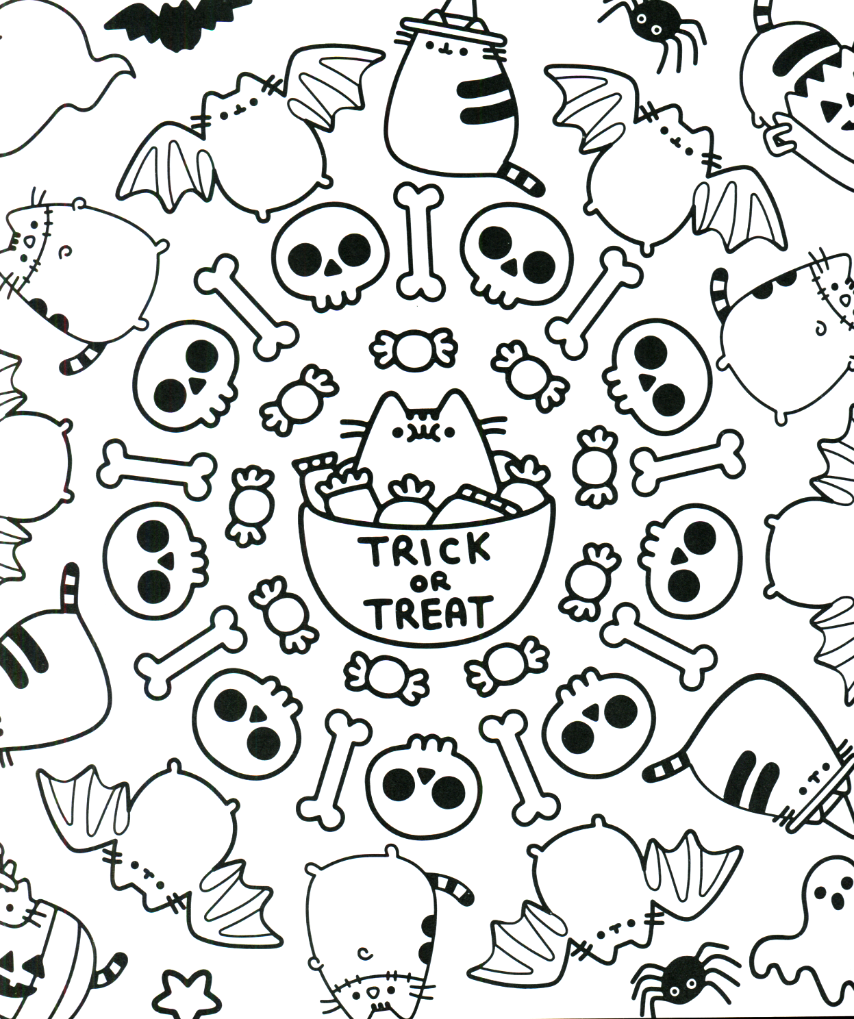 Halloween Coloring Page Pusheen the Cat ...