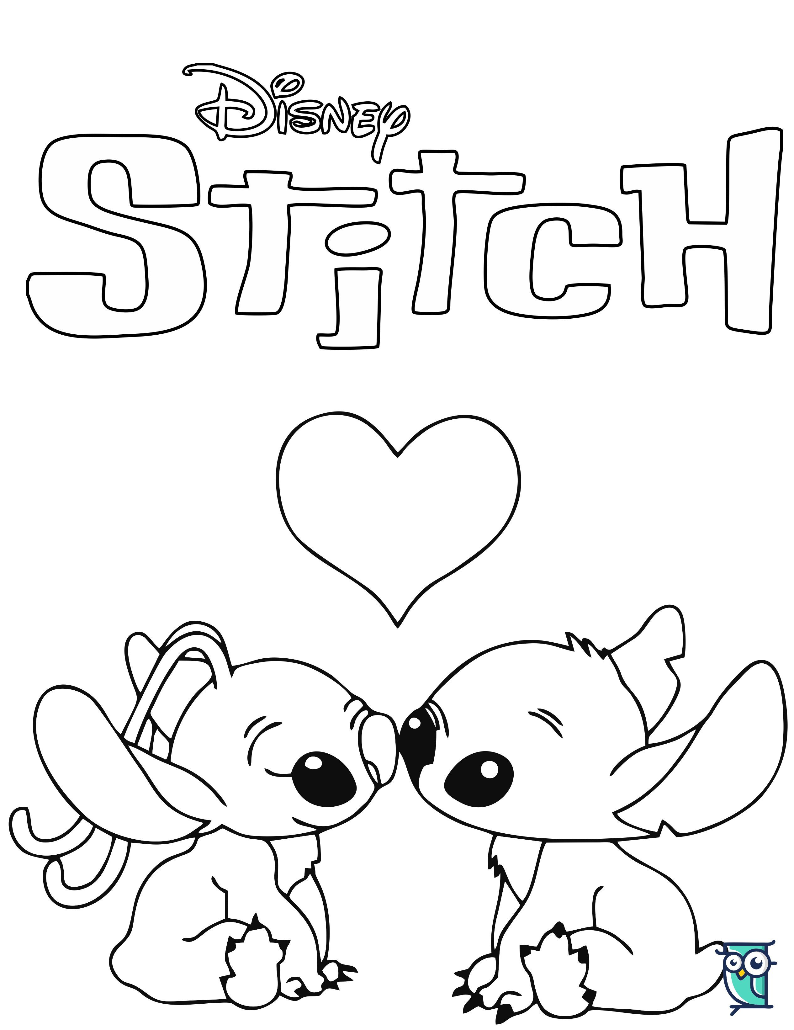 romance stitch and angel coloring pages ...
