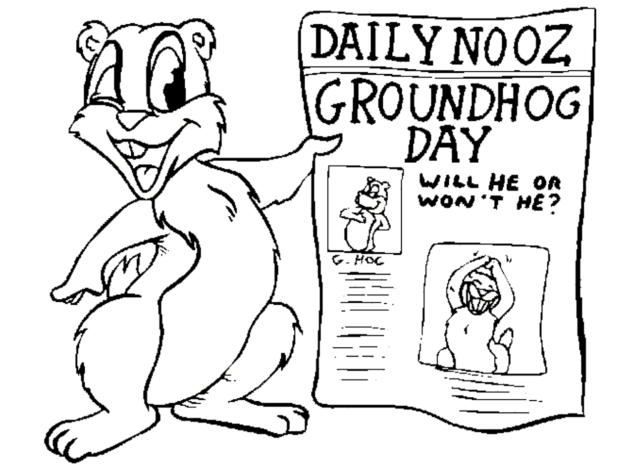 Groundhog Day Coloring Page: Groundhog Day News - PrimaryGames ...