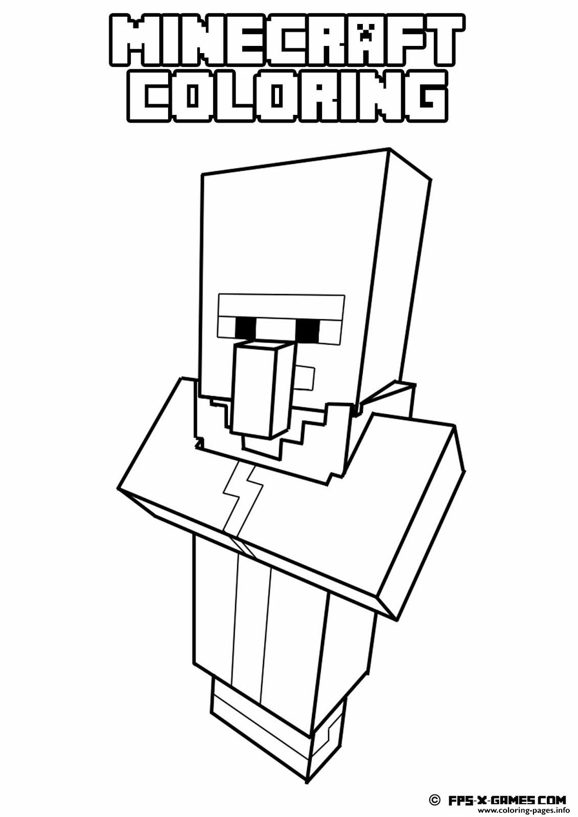 Print minecraft coloring kids simple Coloring pages