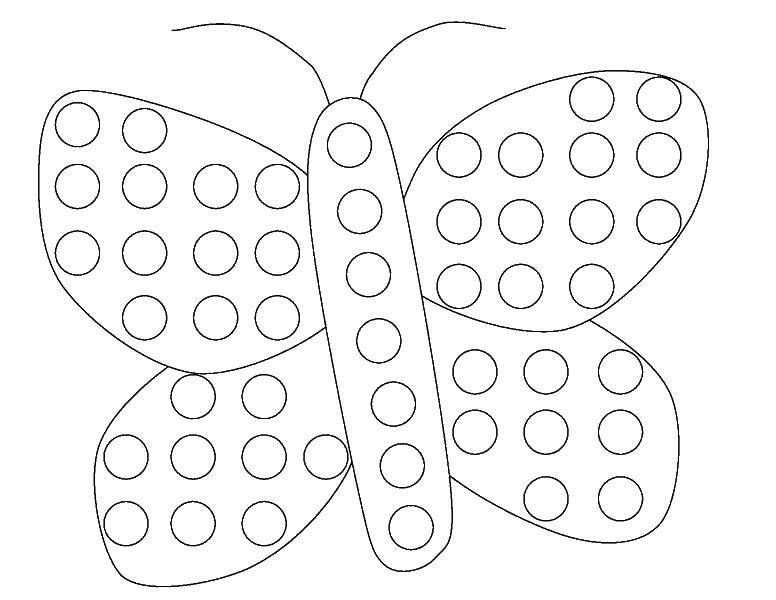 Online coloring pages polka, Coloring page Butterfly polka dot butterflies.