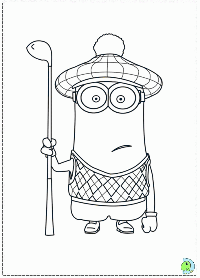 golf minion colouring pages - Clip Art Library
