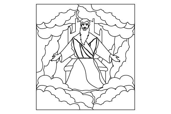 Christian God Sitting on Throne Coloring Page SVG Cut file by Creative  Fabrica Crafts · Creative Fabrica