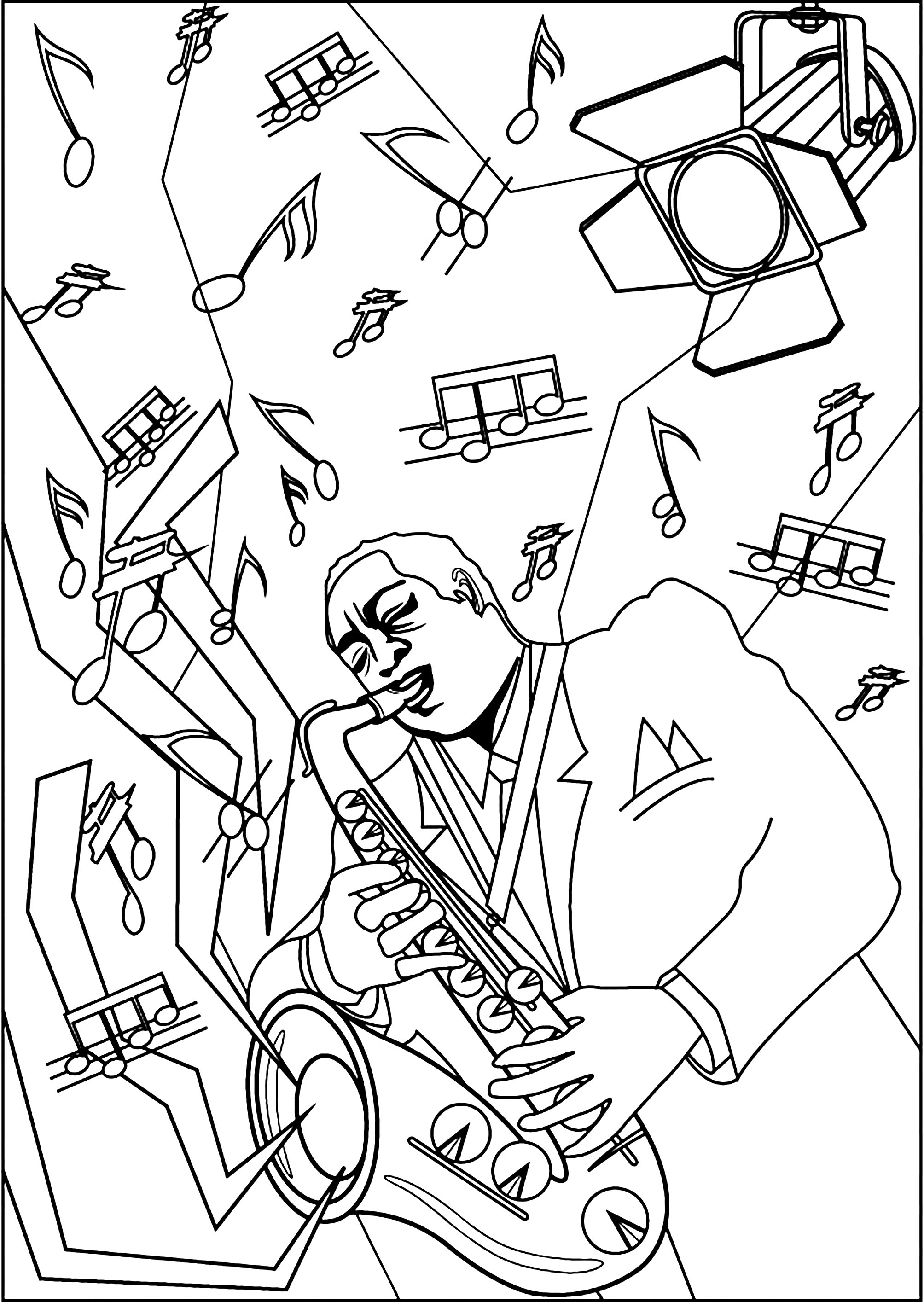 Saxophone - Coloring Pages for Adults