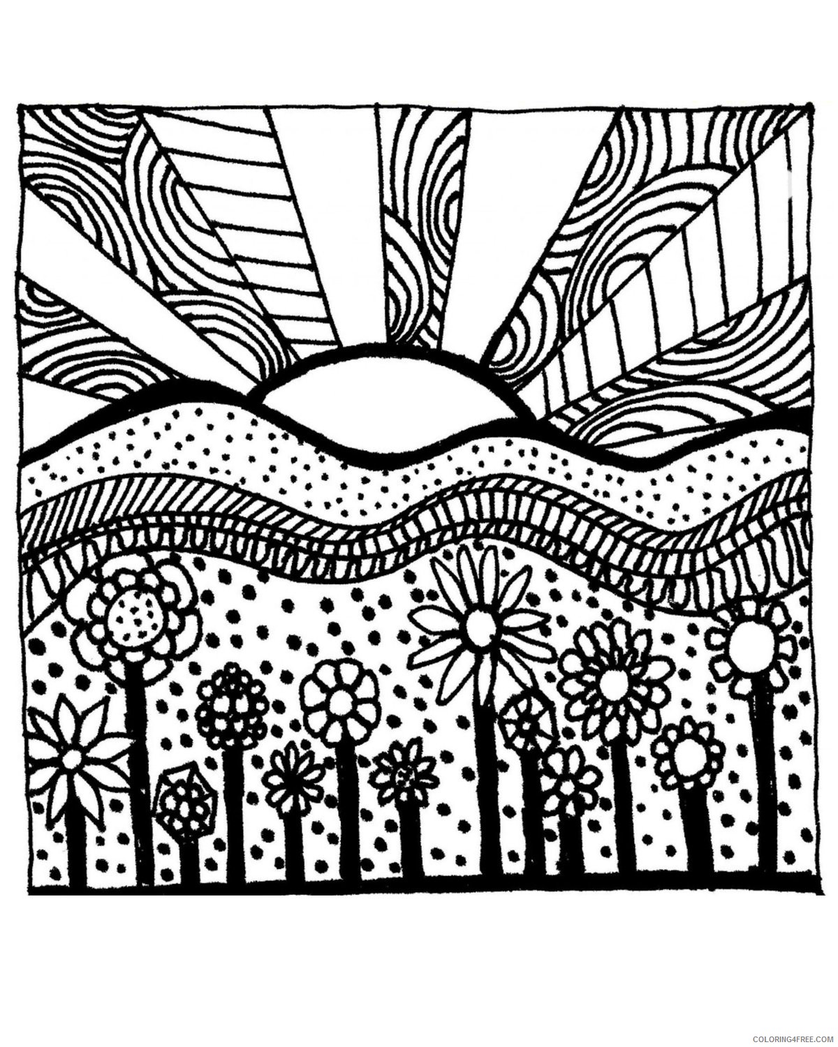 grown up coloring pages sunset Coloring4free - Coloring4Free.com
