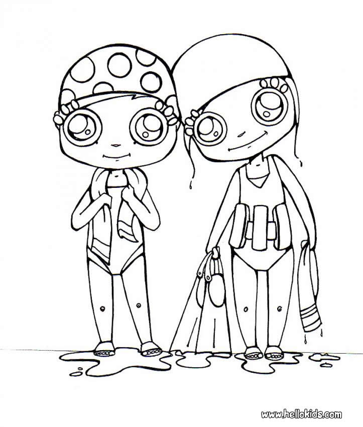 SWIMMING coloring pages - Swimming