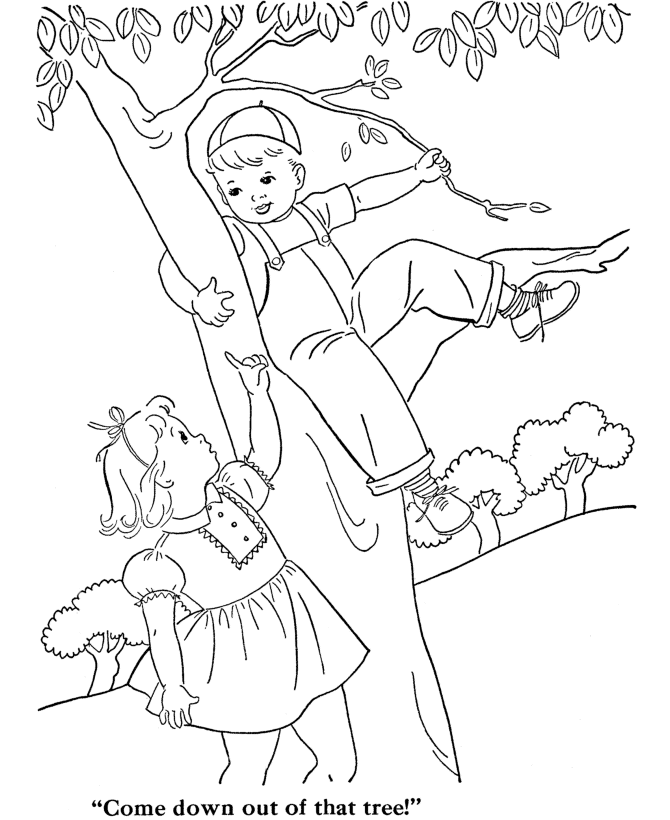 BlueBonkers: Girl Coloring Pages - Girl helping tree boy - Free ...