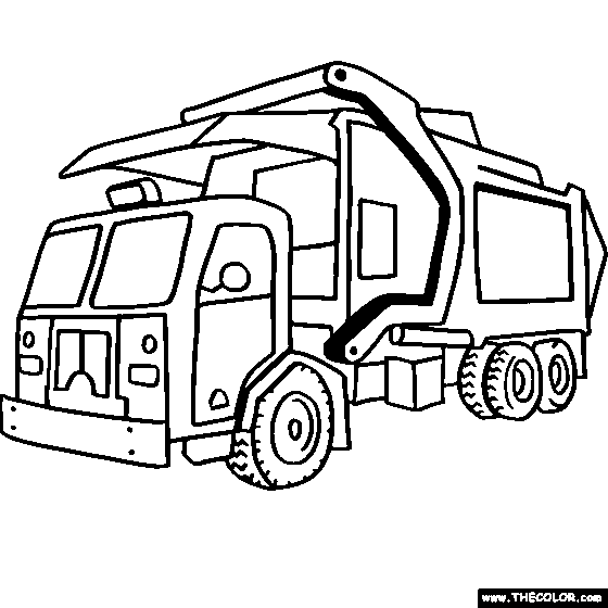 Trash Truck Coloring Page