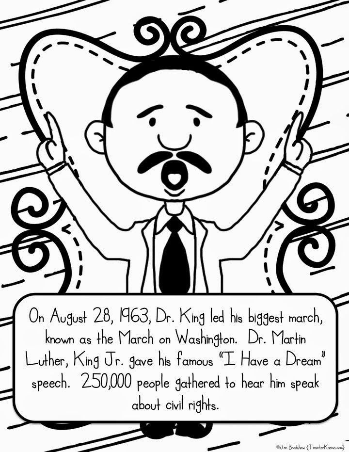 Martin Luther King Jr Free Coloring Sheets - The Largest and Most ...