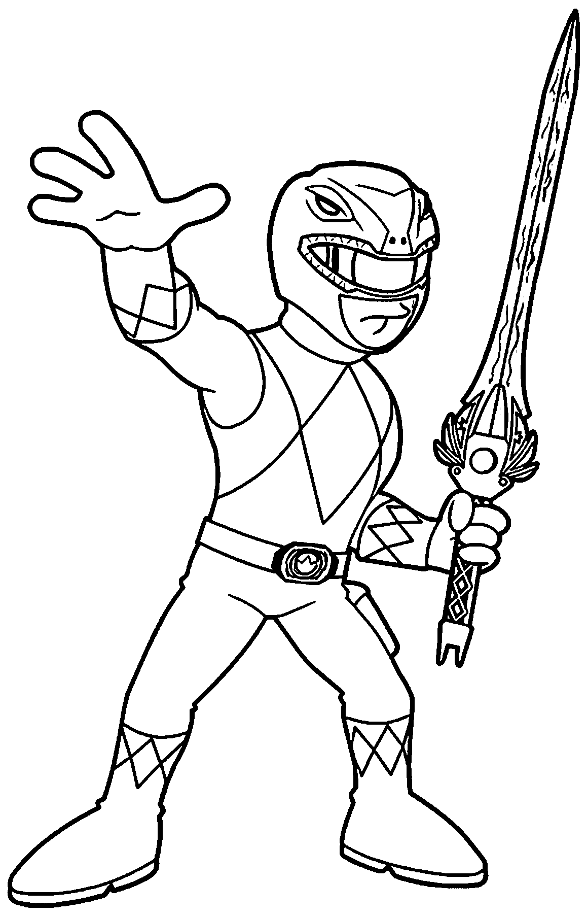 Mighty Morphin Power Rangers Red Ranger Coloring Page | Wecoloringpage