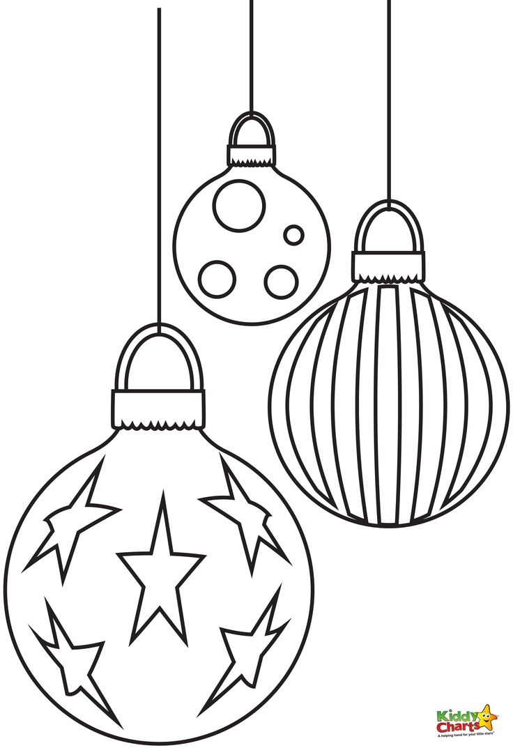 Baubles - Free Christmas Coloring Pages from Kiddycharts