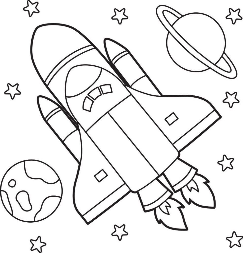 Free ASTRONAUT & SPACE Coloring Pages for Download (Printable PDF) - VerbNow