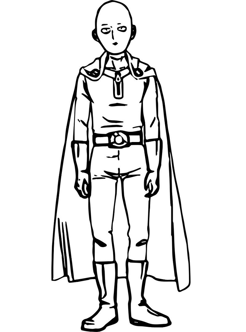 Saitama 6 Coloring Page - Anime Coloring Pages
