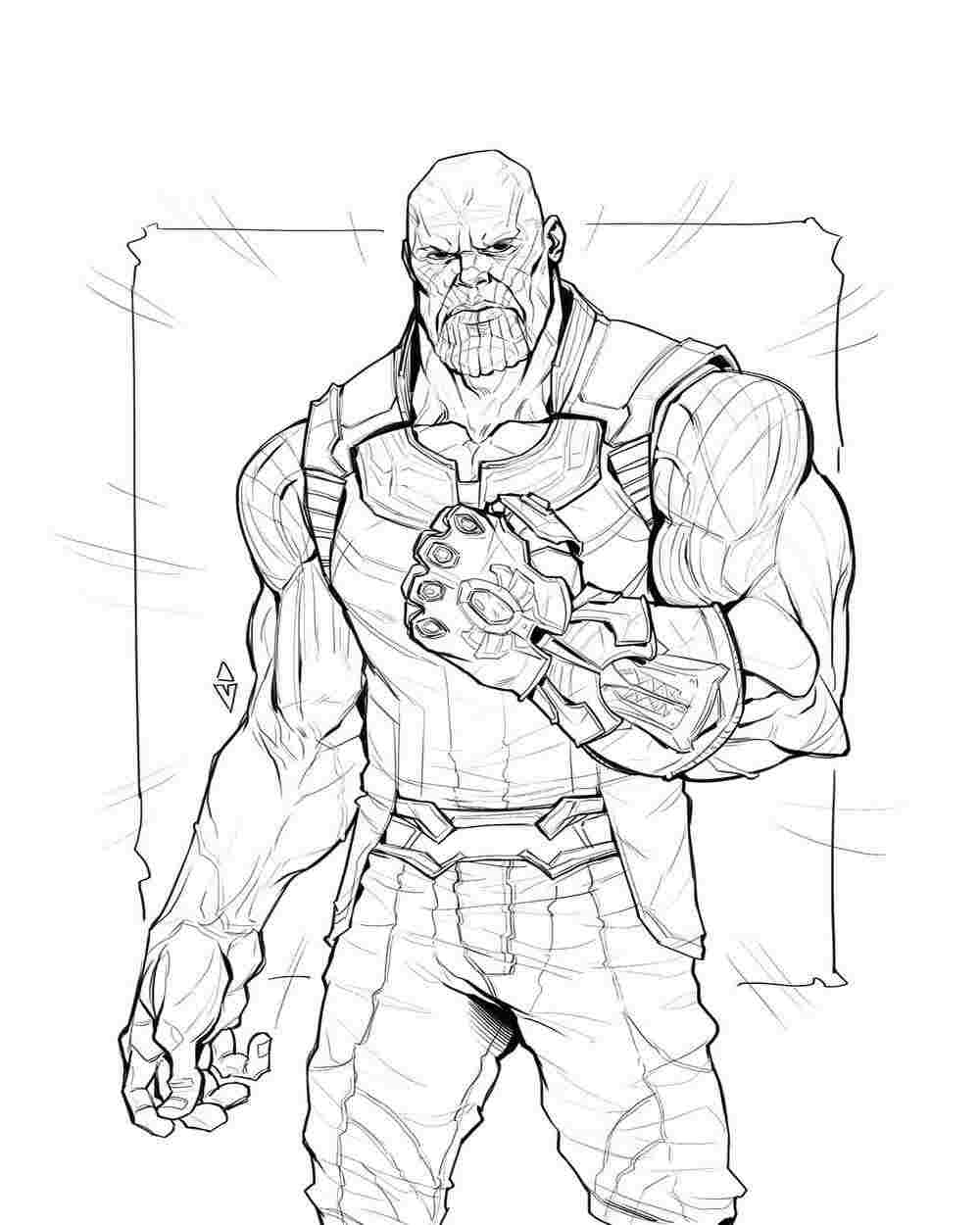 Superpower Thanos from the Avengers Infinity War Coloring Pages - Avengers Coloring  Pages - Coloring Pages For Kids And Adults