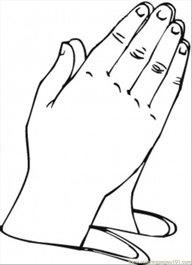 kids prayer hand coloring - Clip Art Library