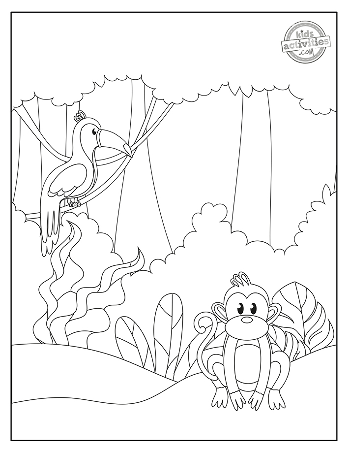 Exotic & Fun Jungle Animals Coloring Pages | Kids Activities Blog