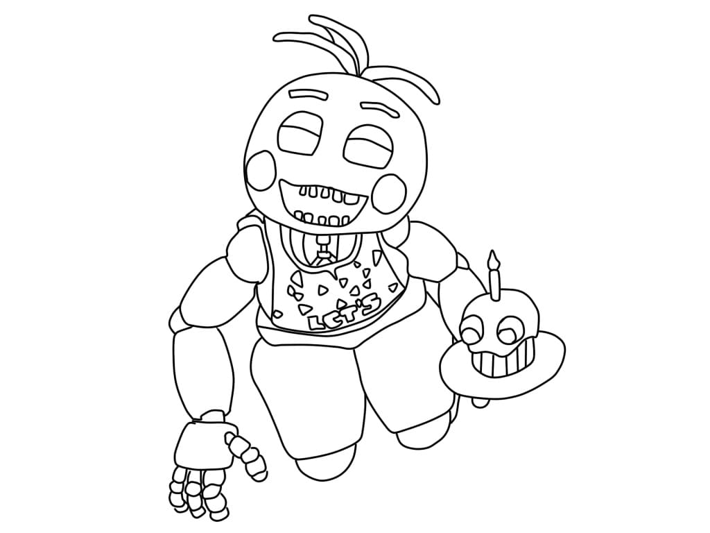 FNAF Chica Coloring Page - Free Printable Coloring Pages for Kids