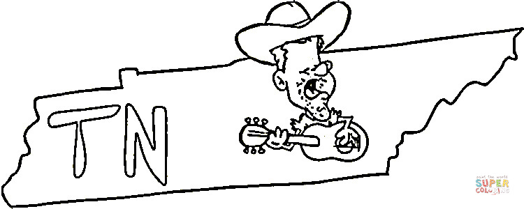 Tennessee Map coloring page | Free Printable Coloring Pages