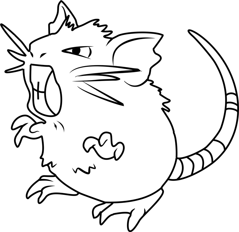 Raticate Coloring Pages - Free Printable Coloring Pages for Kids