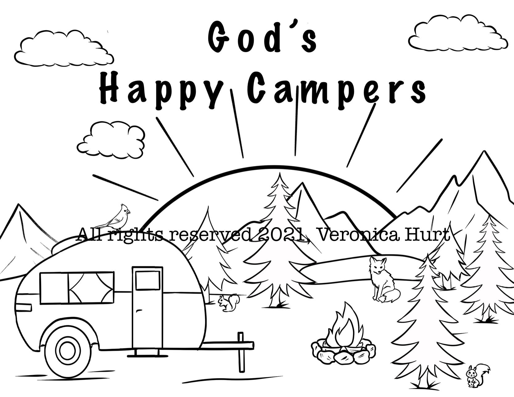 Camper Coloring Page - Etsy